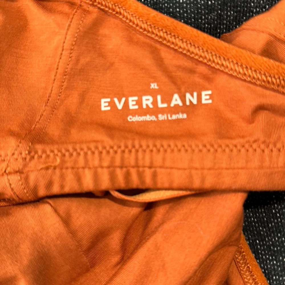 Everlane The Cotton Bralette cognac orange brown lounge comfort light support XL